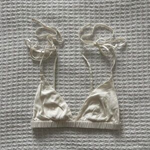skims bridal tie up silk bralette